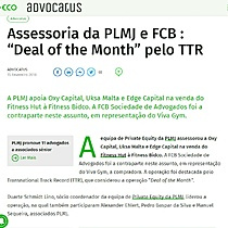 Assessoria da PLMJ e FCB : Deal of the Month pelo TTR